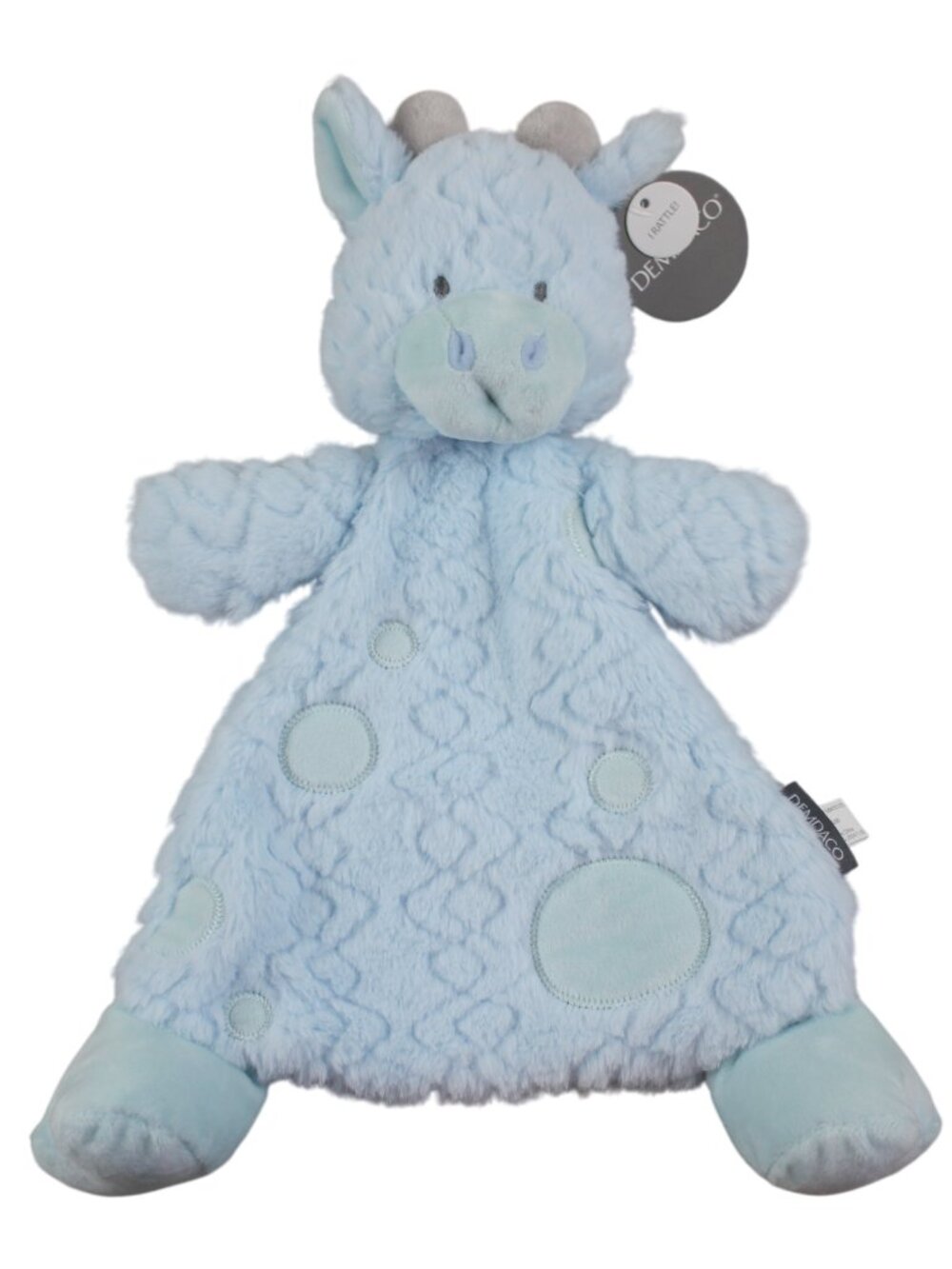 Demdaco Blue Giraffe Security Blanket Lovey Plush Soft Rattle Toy Baby Boys NWT